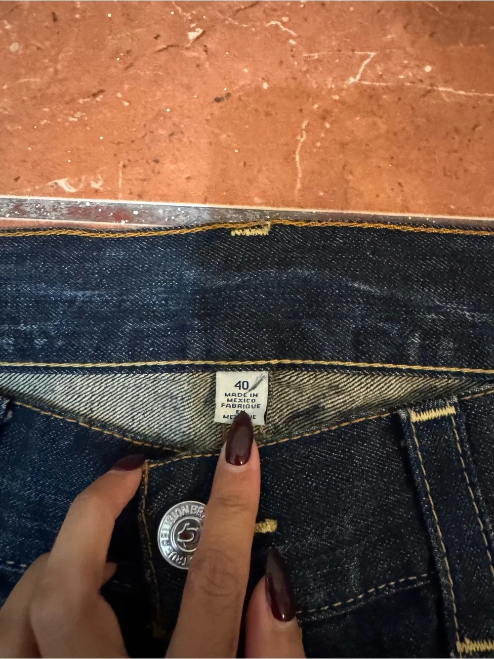 True Religion Dark Blue Wide Leg Jeans
